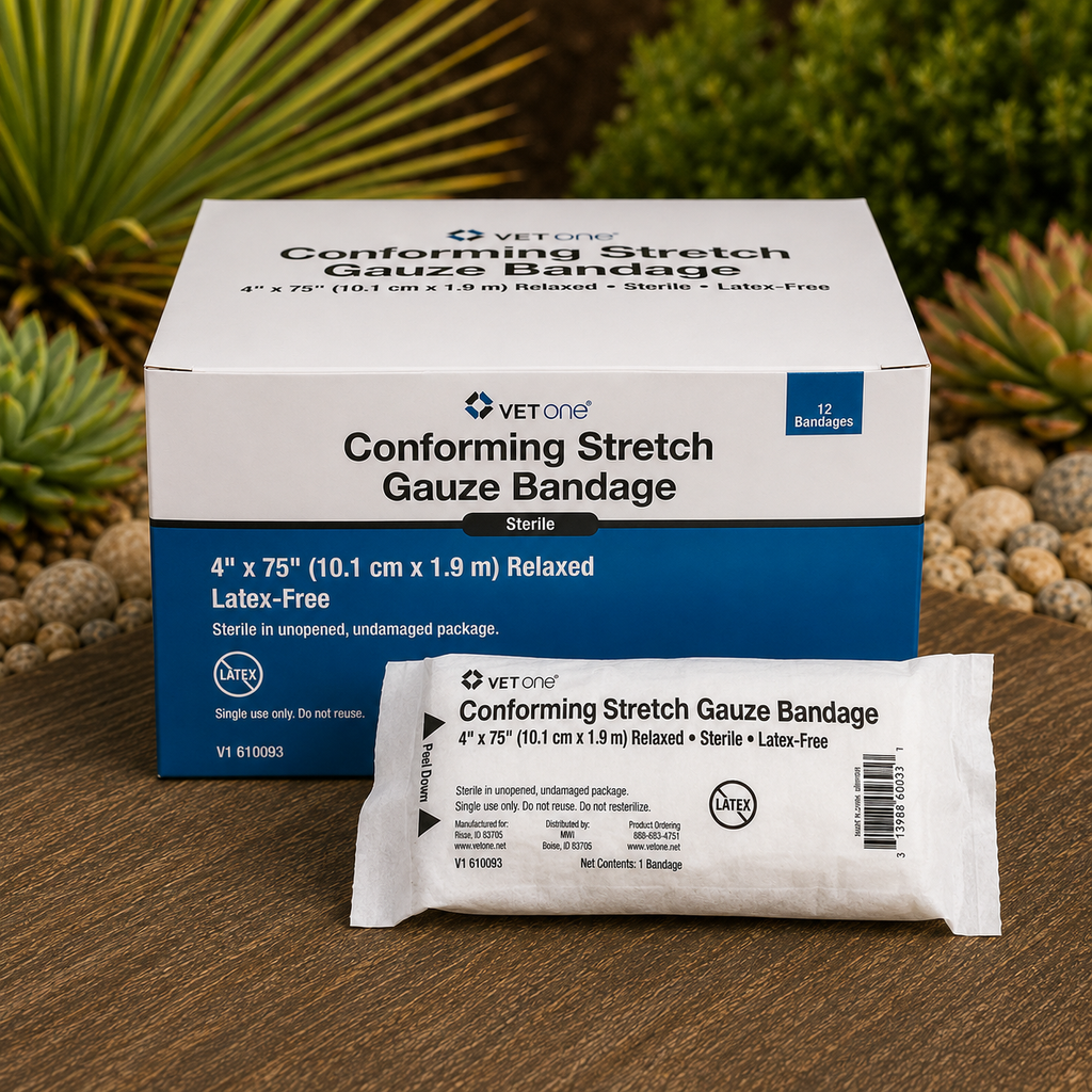 Conforming Stretch Gauze Bandage, Sterile, 4" x 75"  Complete Equine Performance
