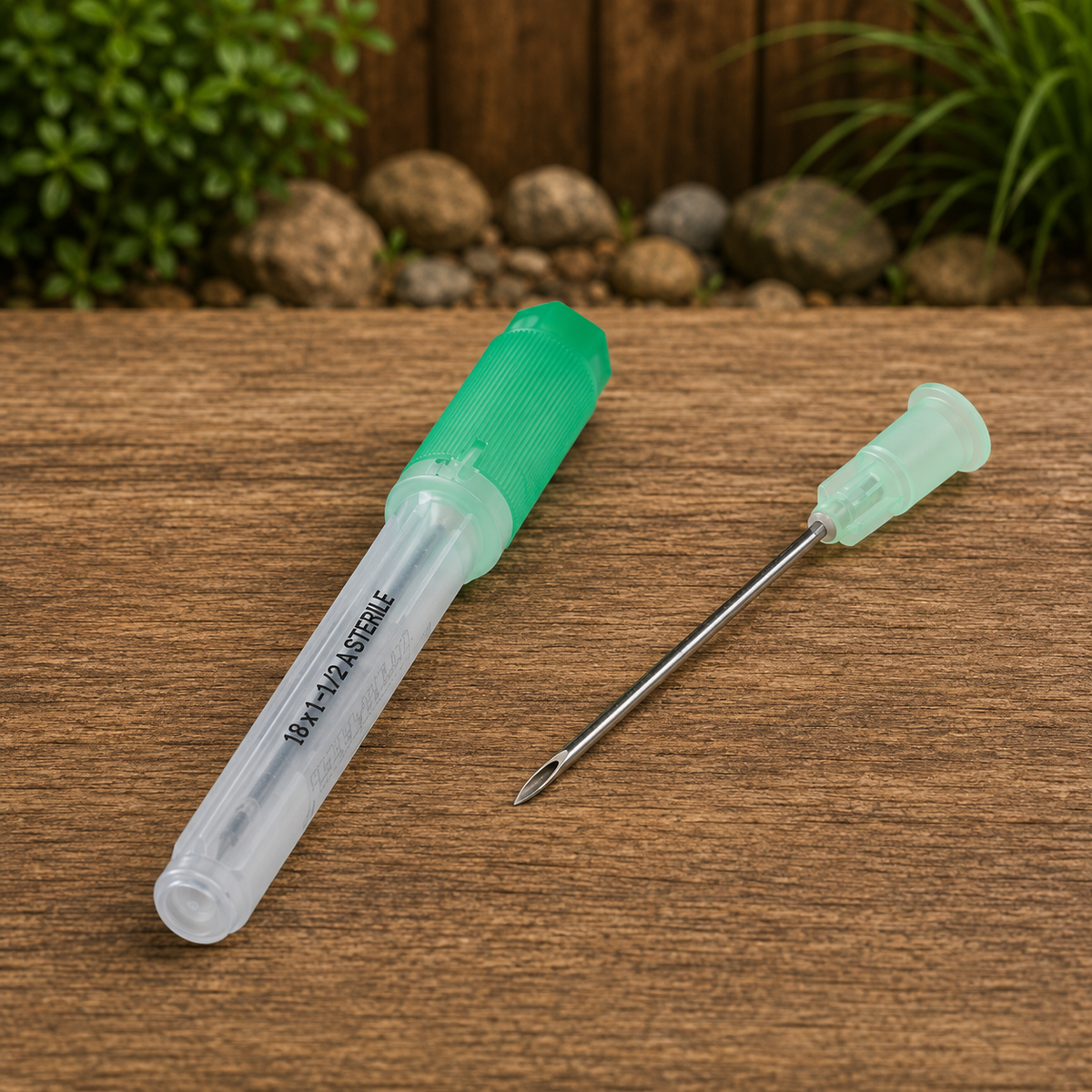 Monoject Hypodermic Veterinary Needle, Polypropylene Hub, Regular Bevel, Green, 19g x 1.5"  Complete Equine Performance