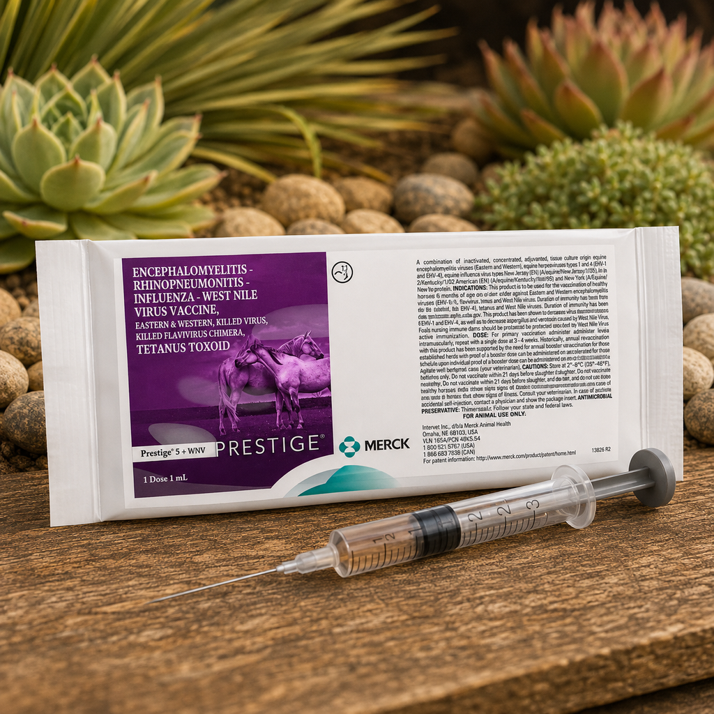 Prestige 5 + WNV Equine Vaccine, Killed Virus, 1mL  Complete Equine Performance