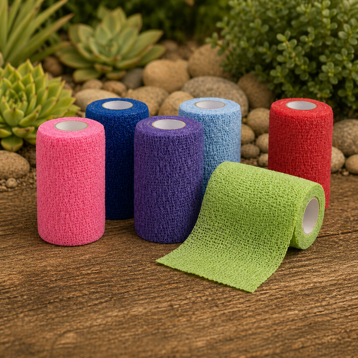 Co-Flex Cohesive Flexible Bandage, Assorted Colors, 4" x 5yd