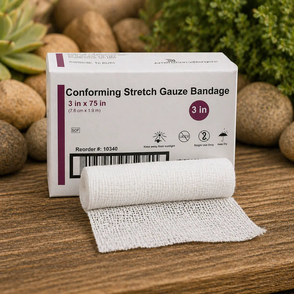 Conforming Stretch Gauze Bandage, Non-Sterile, 3" x 75" AmerisourceBergen Private Brand