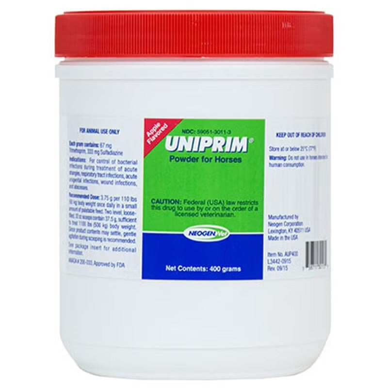 Uniprim® Powder for Horses – Prescription Antibiotic (400 g Container)