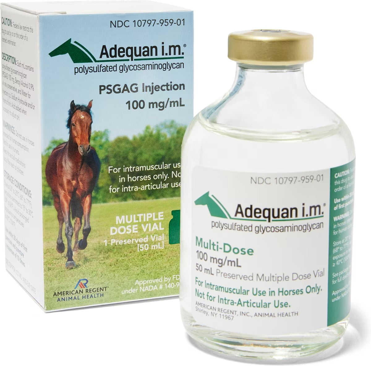 Adequan® i.m. PSGAG Injection for Horses – 100 mg/mL (50 mL Multi-Dose Vial)
