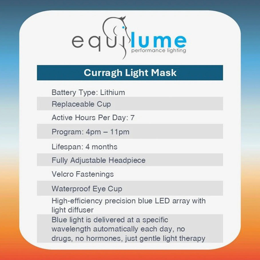 Equilume Curragh Light Mask Replacement Cup  Complete Equine Performance