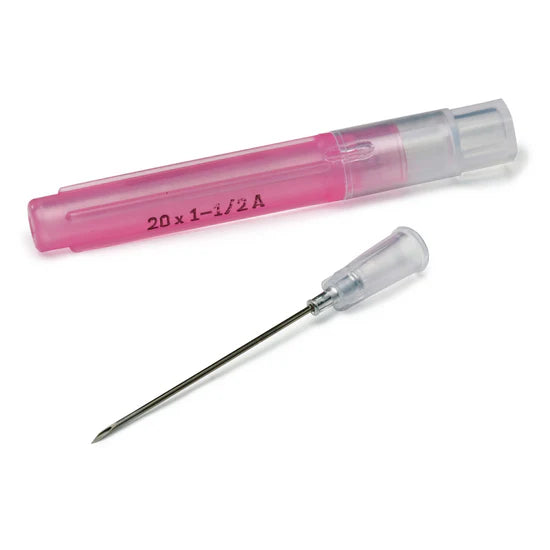 Monoject Rigid Pack Veterinary Hypodermic Needle and 3cc Syringe, Luer Slip, Pink, 20g x 1.0"