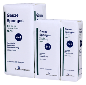 Gauze Sponge 12-Ply, Woven, Non-Sterile, 4" x 4"