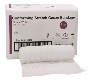 Conforming Stretch Gauze Bandage, Non-Sterile, 3" x 75"