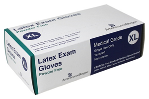 Latex Exam Gloves, Powder-Free, X-Large