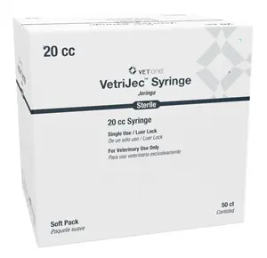 VetriJec Soft Pack 20cc Luer Lock Syringe VetOne