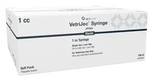 VetriJec Soft Pack 1cc Luer Slip Syringe VetOne